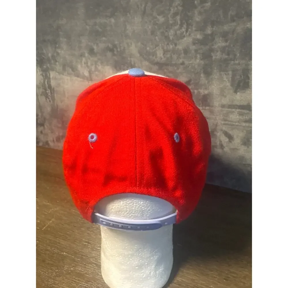 Zephyr Quebec Nordiques NHL Snapback Hat Red Blue Cream 3D Puff Script Cap OSFA